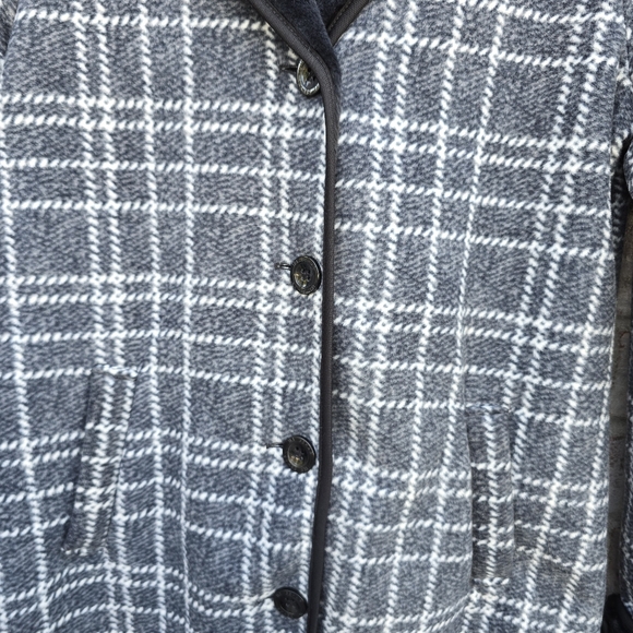 Ike Behar Womens Hounds Tooth Hooded Jacket Coat Super Soft & Warm Size Small - Picture 5 of 14